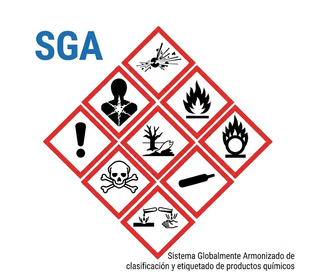 Pictograma de seguridad para el manejo de productos químicos